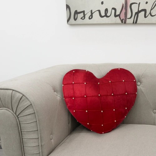 Cuscino cuore velluto - cuore, rosso